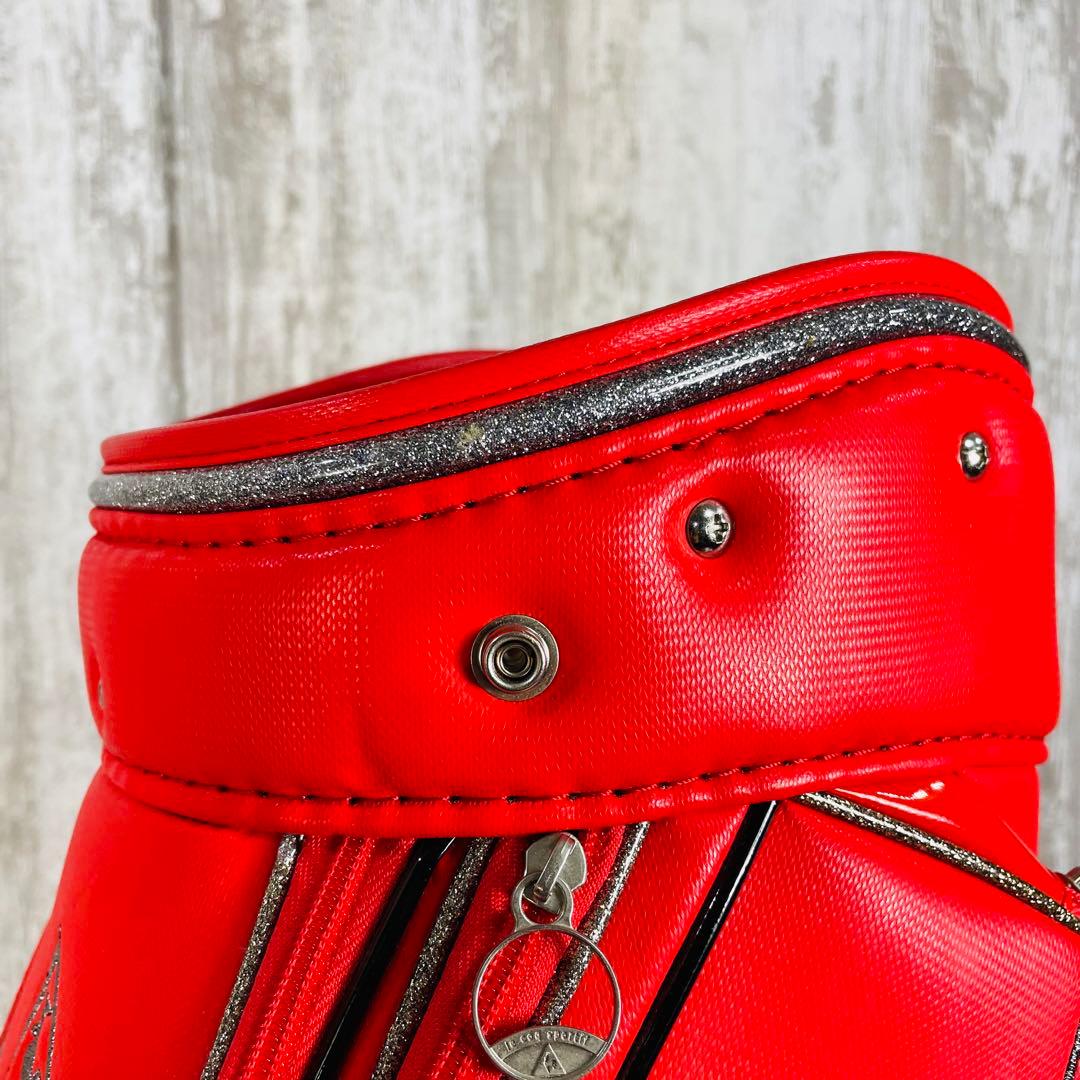 le coq sportif レディース　キャディバッグ　レッド　シルバーラメ