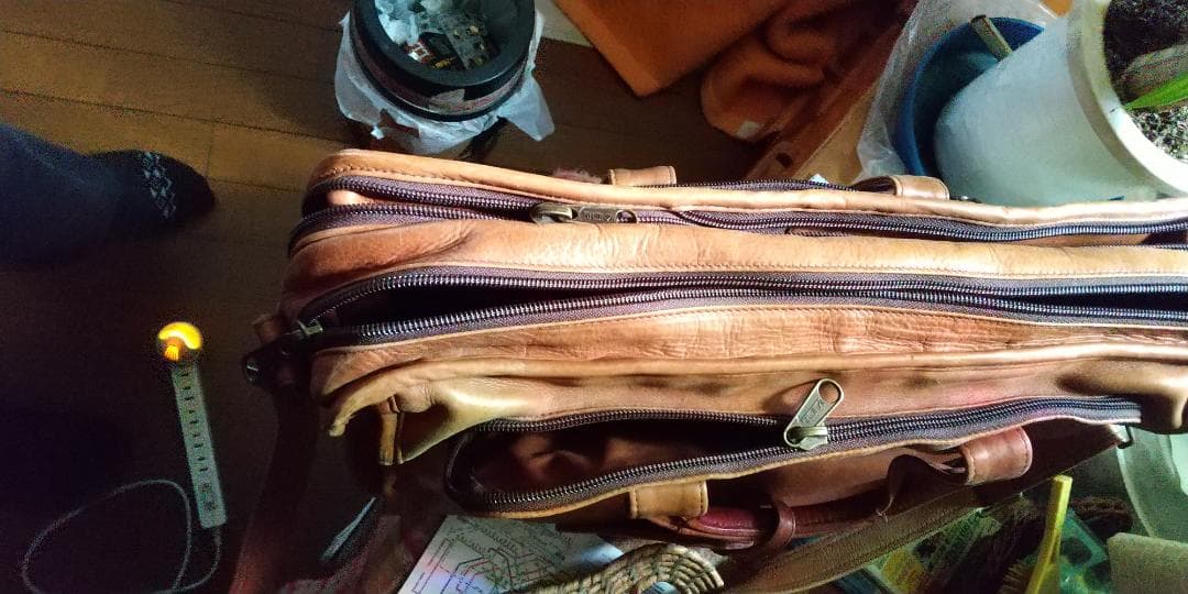 ブラウンレザー旅行バッグ