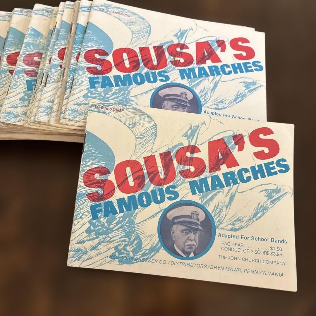 スーザ　名曲マーチ集　全12曲スコア、全パート譜付き