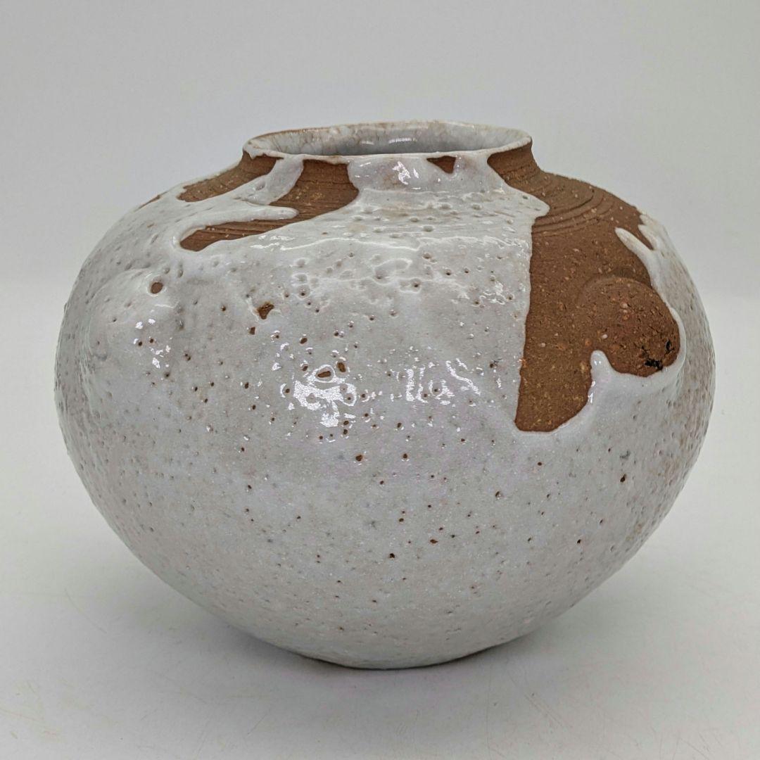 日展評議員 山本正年 志野花生 共箱栞 志野焼 美濃焼 花瓶 花器 花入 華道具