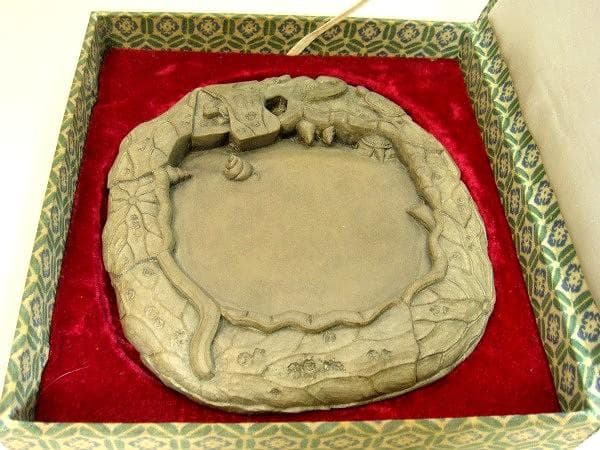 硯■端渓 亀 貝 蓮 書道道具 硯石 古玩 古美術 時代物 骨董品 希少！■