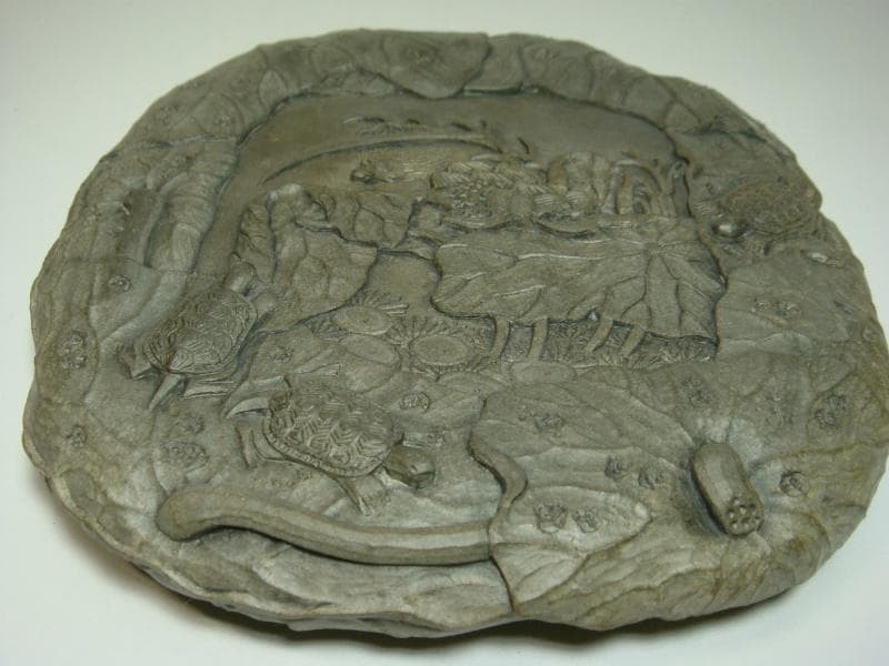 硯■端渓 亀 貝 蓮 書道道具 硯石 古玩 古美術 時代物 骨董品 希少！■