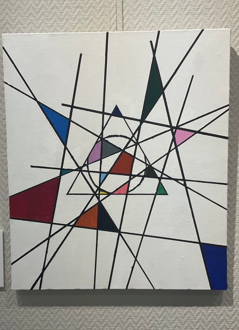 抽象アクリル画 幾何学的形状　F10号キャンバス