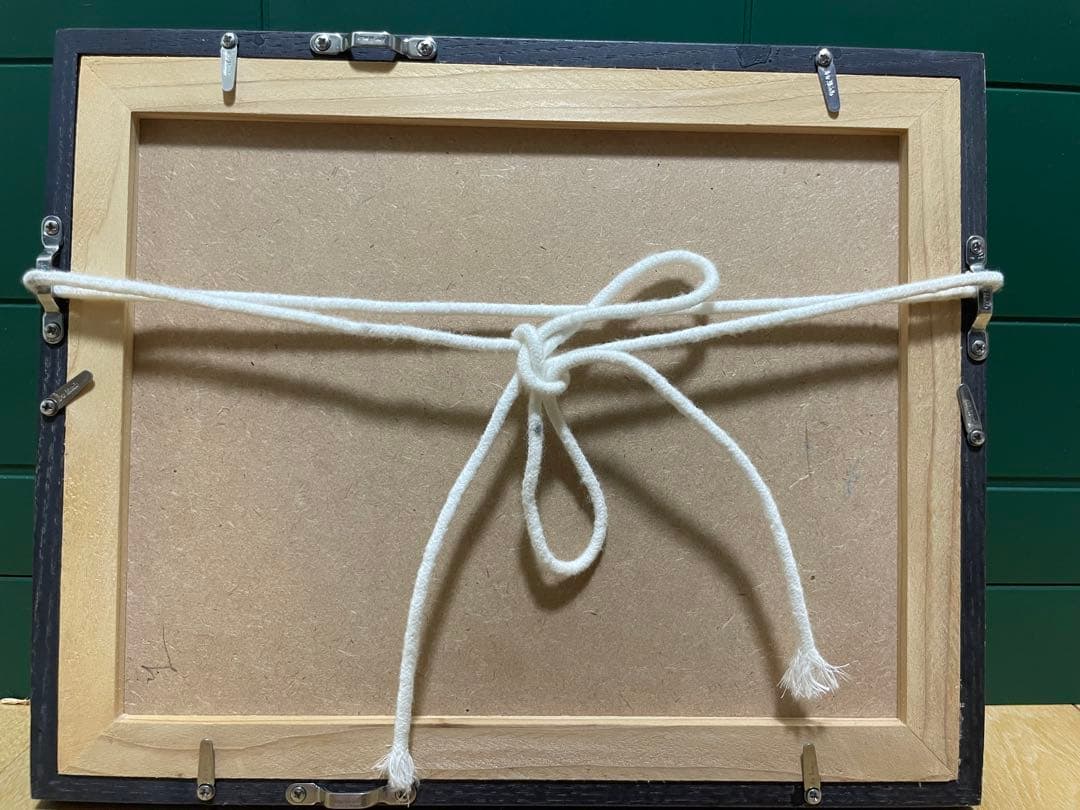 モノクロ抽象画 A4サイズ 木製フレーム