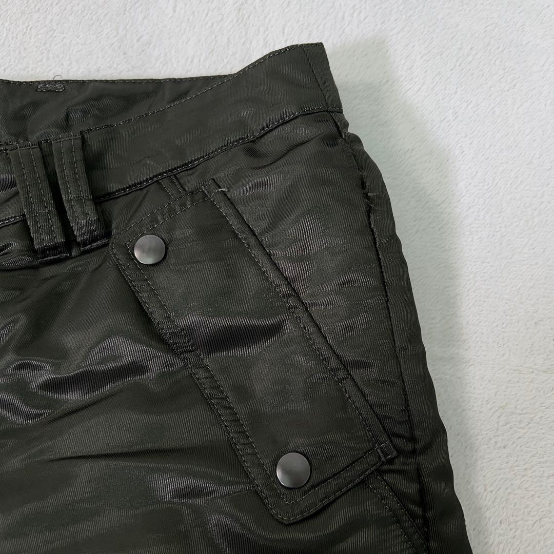 【PEARLY GATES】ゴルフ 中綿パンツ ロゴ刺繍 濃緑 ライダース調