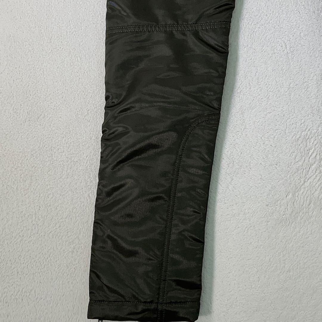 【PEARLY GATES】ゴルフ 中綿パンツ ロゴ刺繍 濃緑 ライダース調