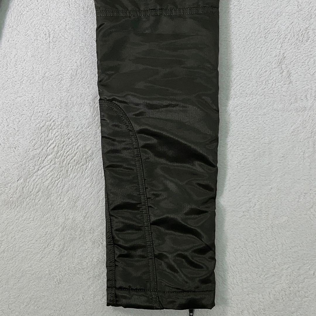 【PEARLY GATES】ゴルフ 中綿パンツ ロゴ刺繍 濃緑 ライダース調