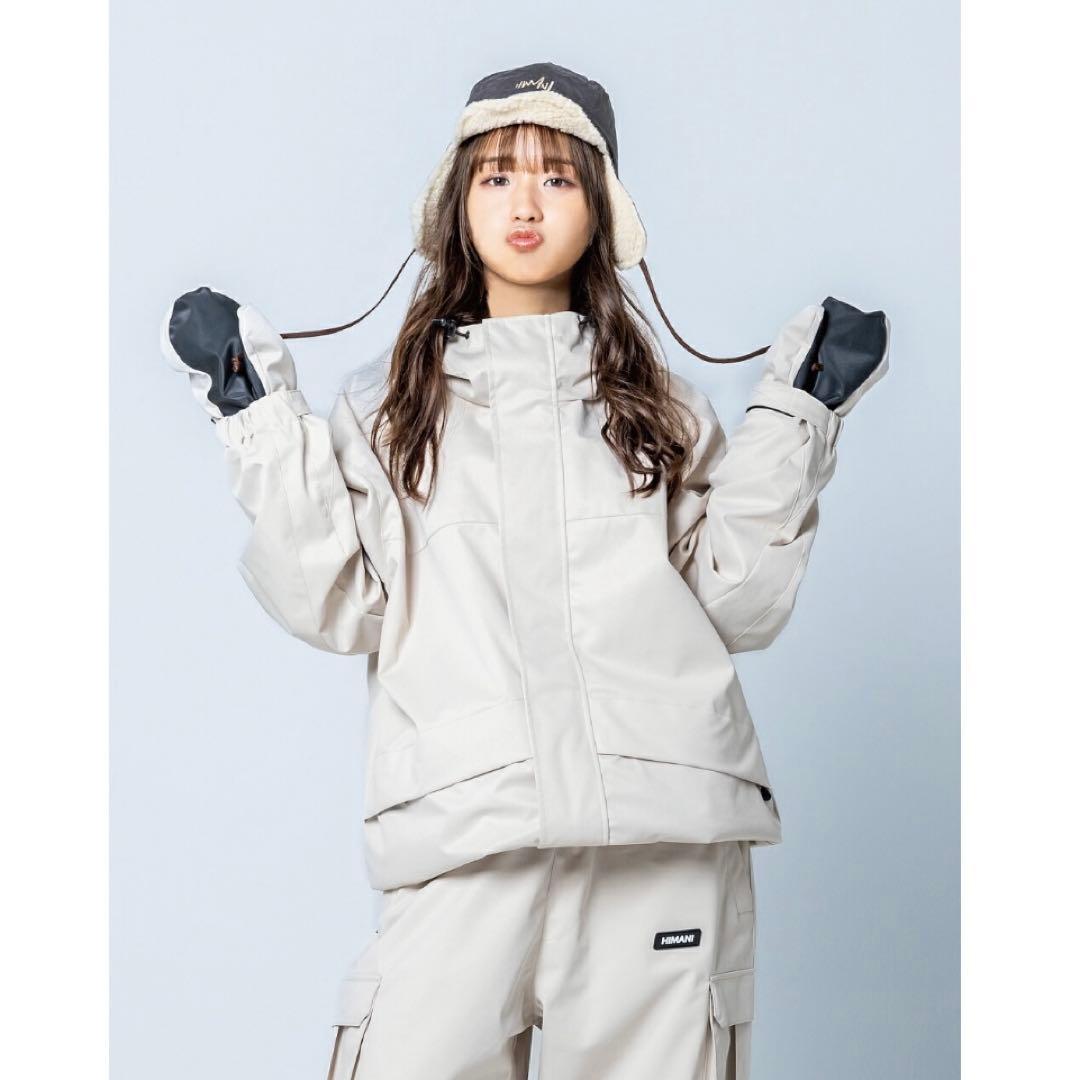 【新品未使用】HIMASS MANIA スノボウェア 上下セット　ベージュ