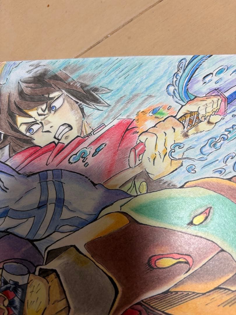 鬼滅の刃　手描き　イラスト　色鉛筆