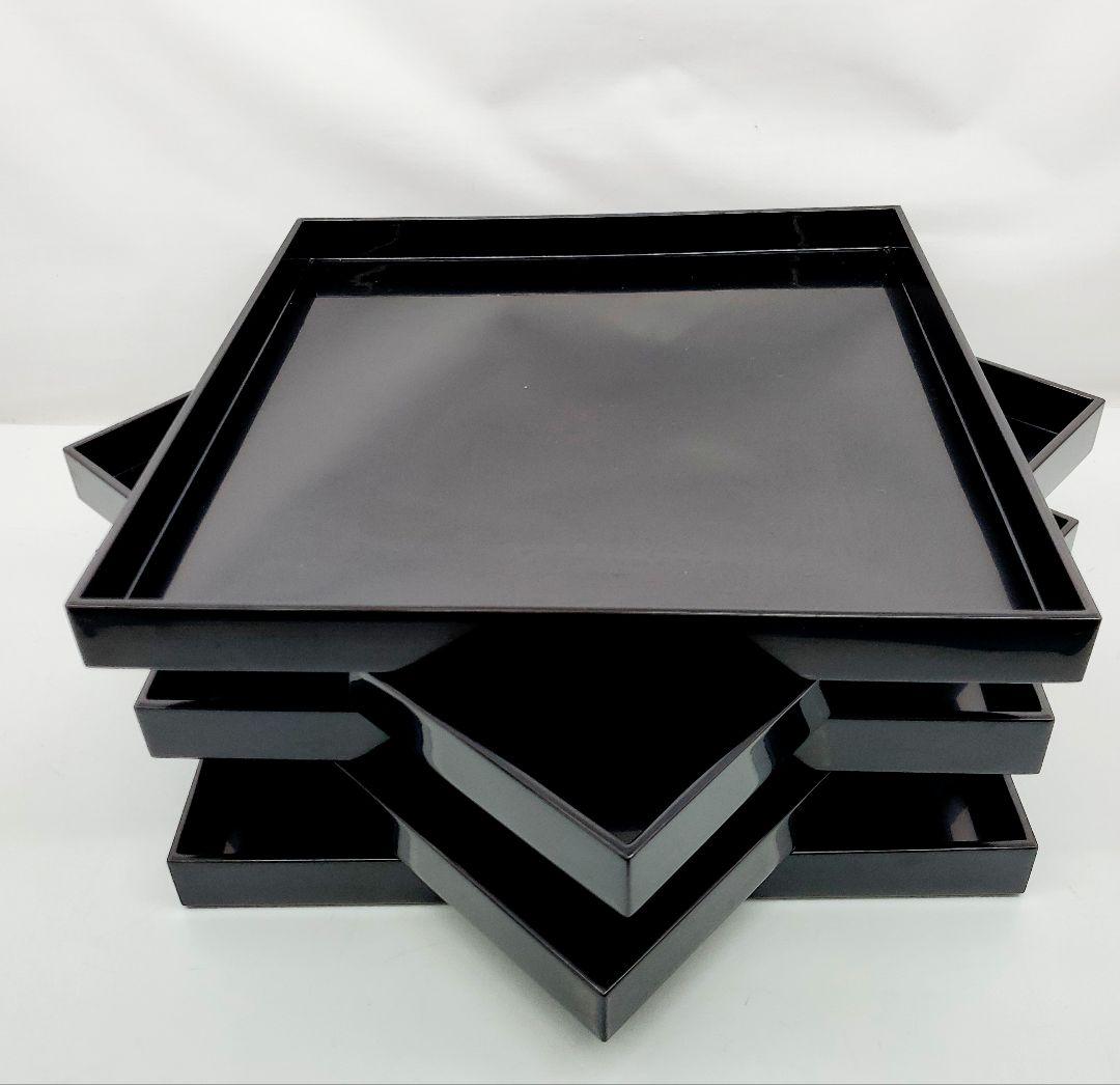 ①美品　漆塗り 茶道具 会席膳　5個セット 懐石膳　漆器