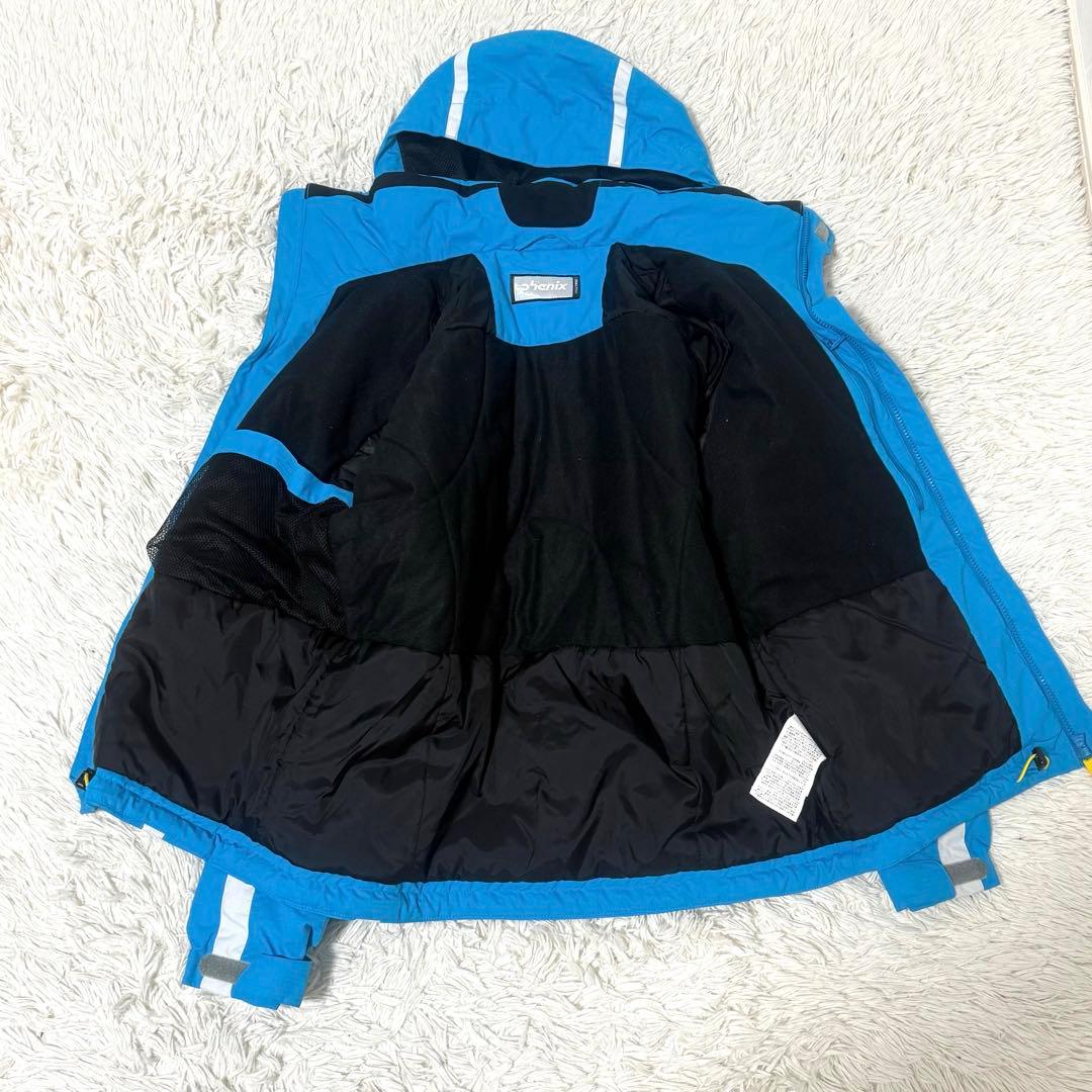 フェニックス スキーウェア サイズM 上下セット フード 洗える 青 黒 ロゴ