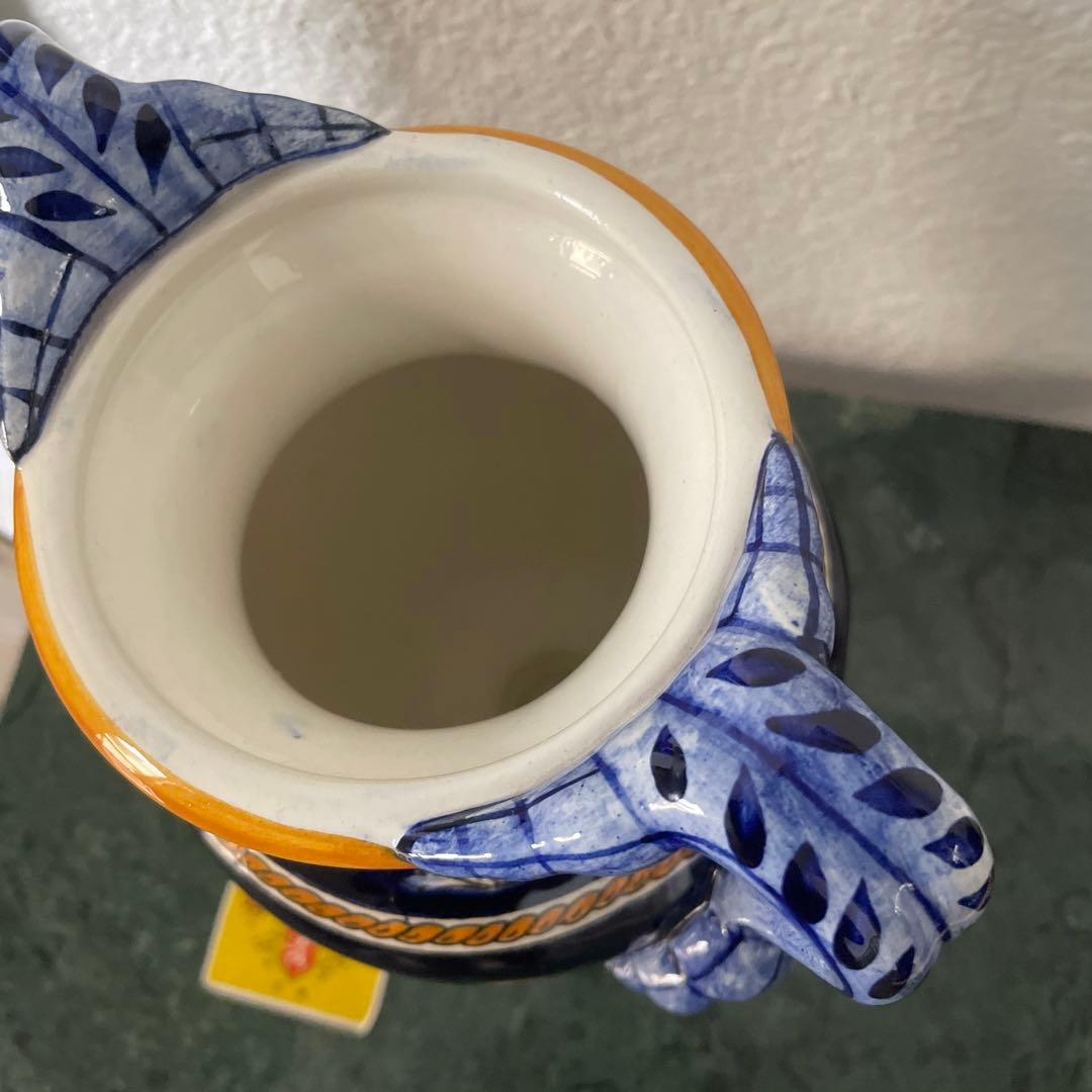 GIEN ジアン　フランス　花瓶　花びん　アンティーク　花器　取って付き　洋風