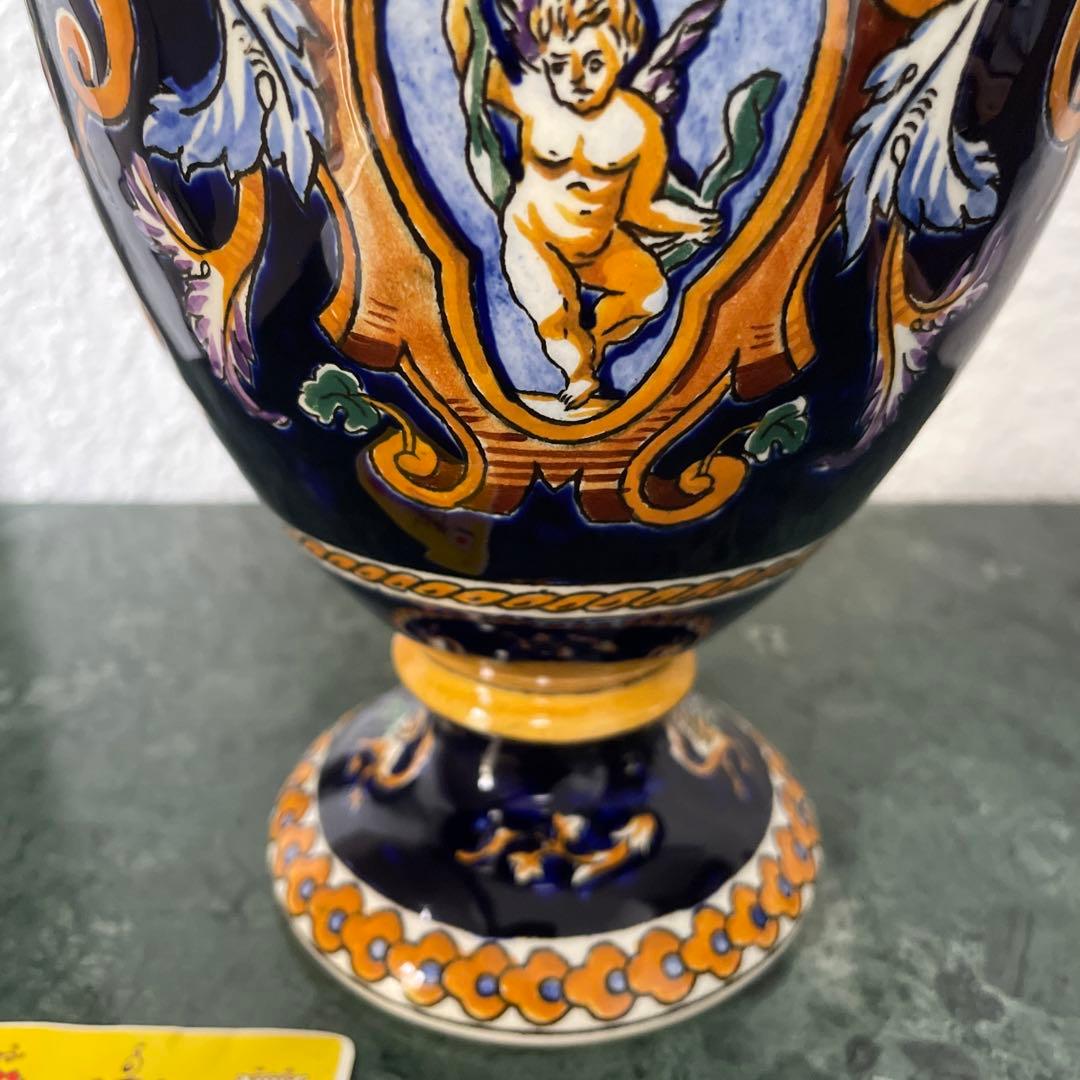 GIEN ジアン　フランス　花瓶　花びん　アンティーク　花器　取って付き　洋風