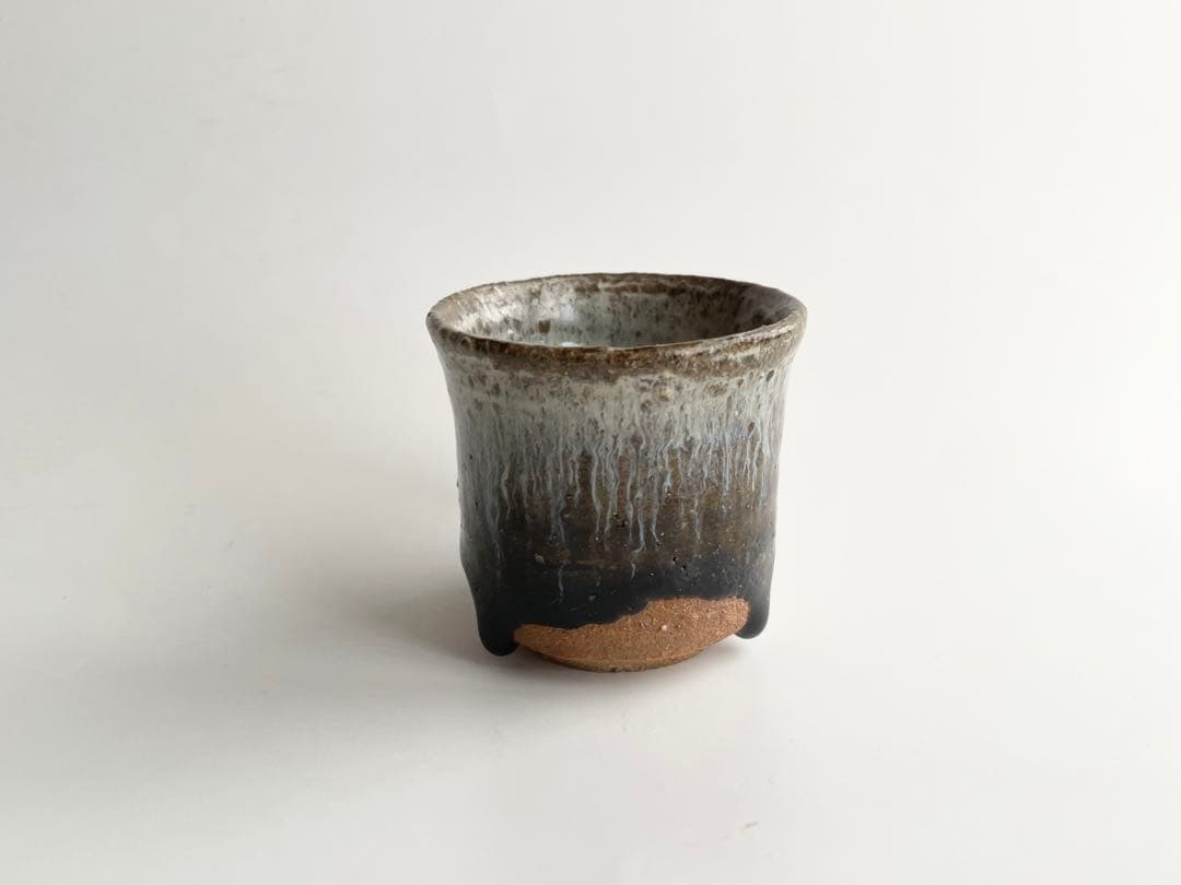 陶芸家　作家物　内村慎太郎　朝鮮唐津　盃　筒盃　ぐい呑　酒器　共箱