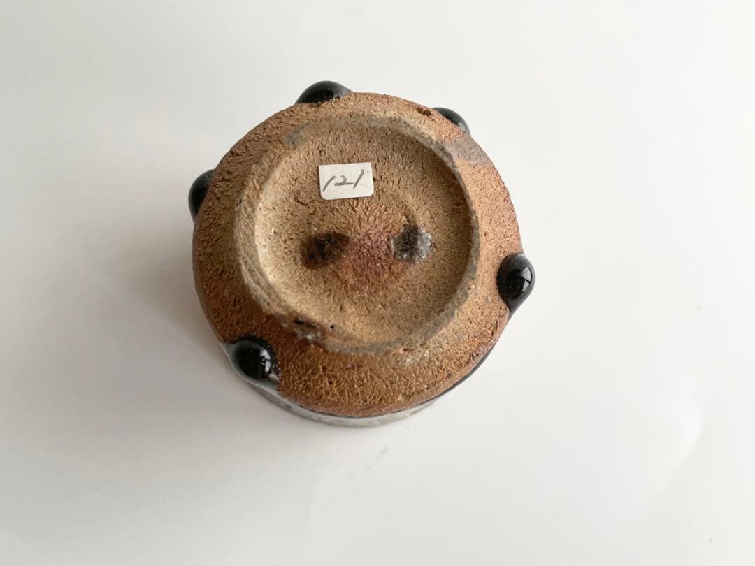 陶芸家　作家物　内村慎太郎　朝鮮唐津　盃　筒盃　ぐい呑　酒器　共箱