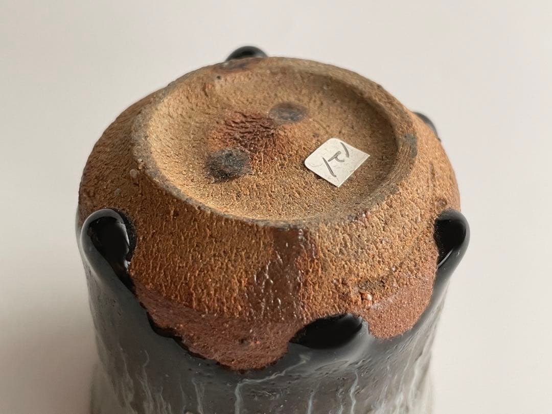 陶芸家　作家物　内村慎太郎　朝鮮唐津　盃　筒盃　ぐい呑　酒器　共箱