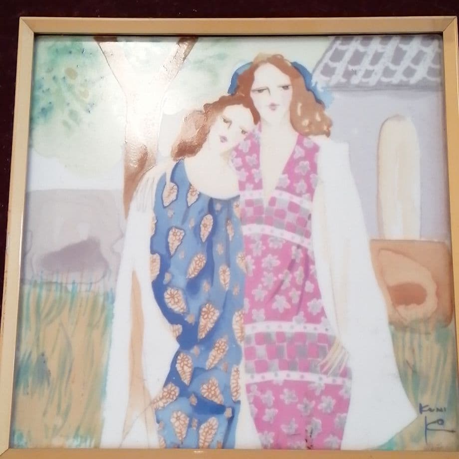 松任谷國子　陶器絵