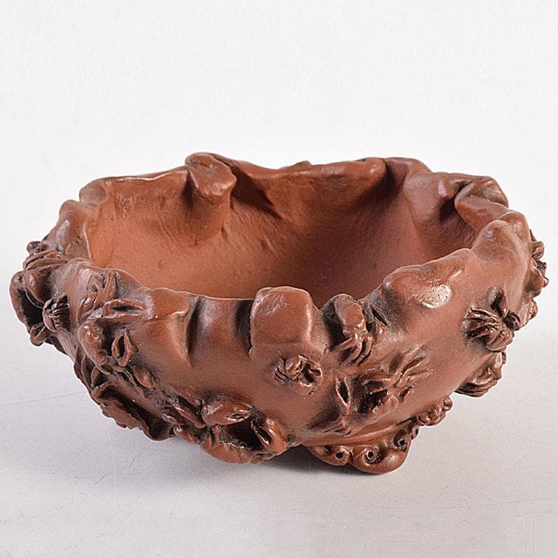 subarujp2005　紫泥　蟹刻　小さな植木鉢　盆栽鉢　M　R8812