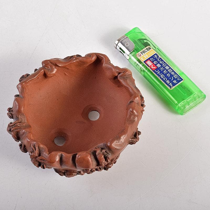 subarujp2005　紫泥　蟹刻　小さな植木鉢　盆栽鉢　M　R8812