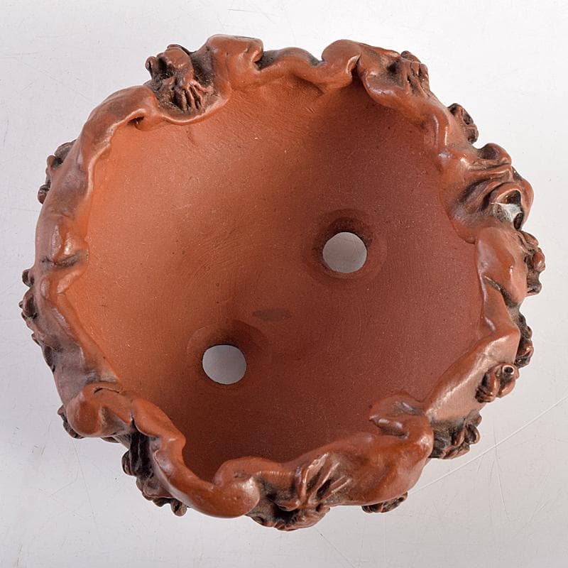 subarujp2005　紫泥　蟹刻　小さな植木鉢　盆栽鉢　M　R8812