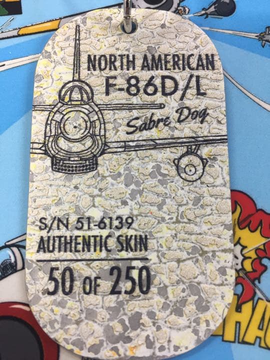 F-86D戦闘機 セイバードッグ　キーホルダー　フライトタグ 250枚限定品