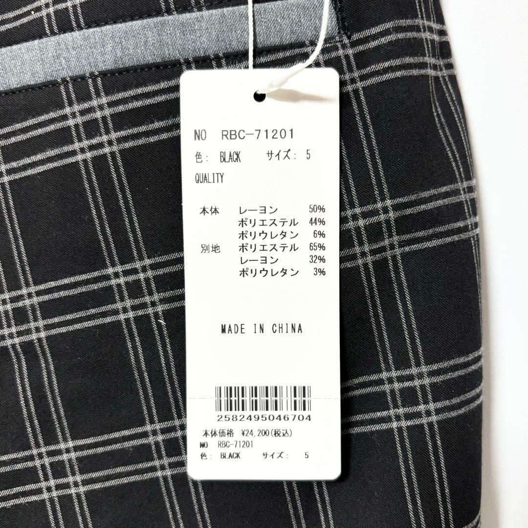 新品 ラッセルノ ゴルフ チェックパンツ ブラック L 5