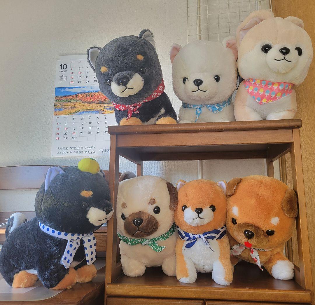 豆しば 三兄弟 BIG ぬいぐるみ ７体セット