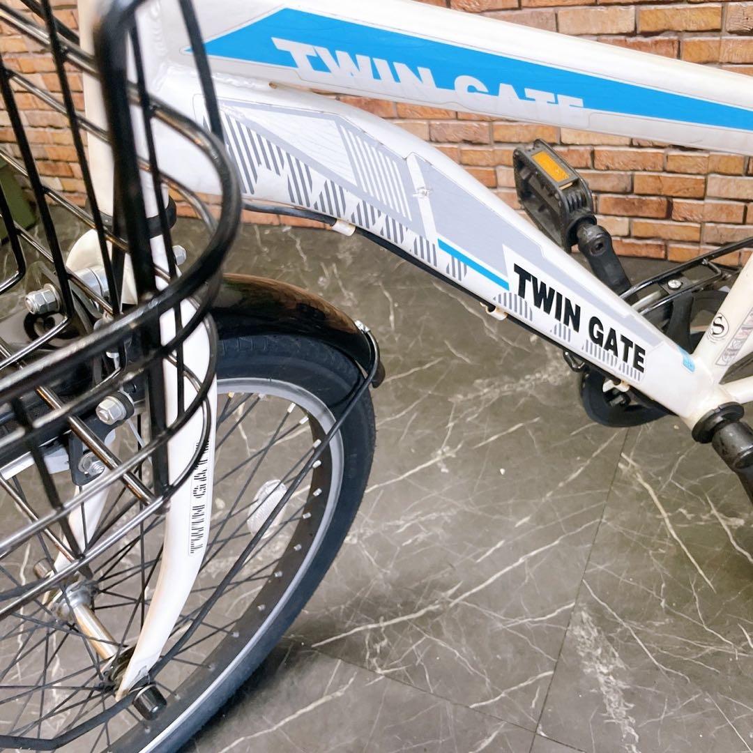 【56】子供用自転車 子供車 TWIN GATE ホワイト 22インチ