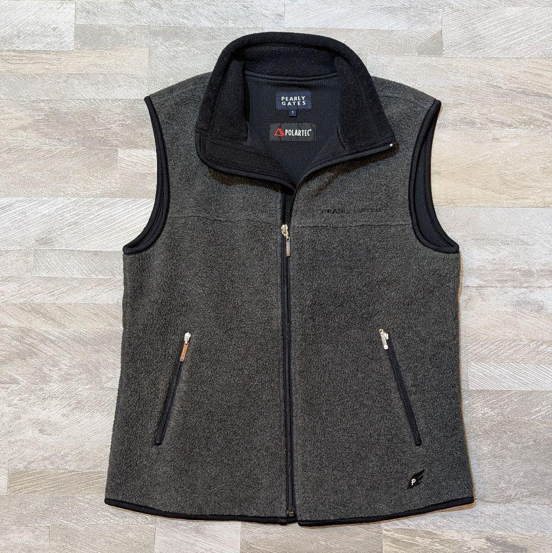 立春セール★パーリーゲイツ × ポーラテック フリースベスト グレー サイズ1
