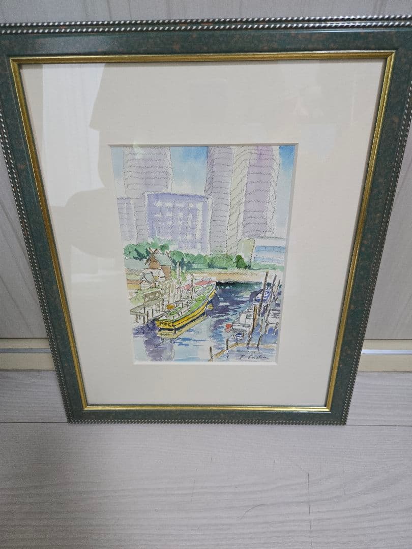 榎木孝明さん 水彩画(原画) 佃　フレーム付き