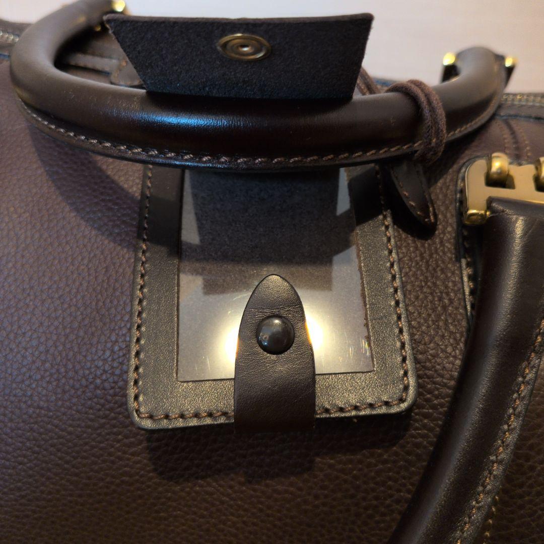 【美品】BALLY バリー ダークブラウン ボストンバッグ 2WAY シボ革