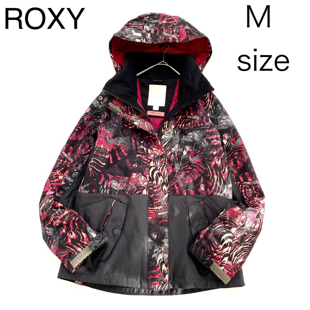 4473【美品】ROXY スノボウェア レディース 花柄 ジャケット ブラック