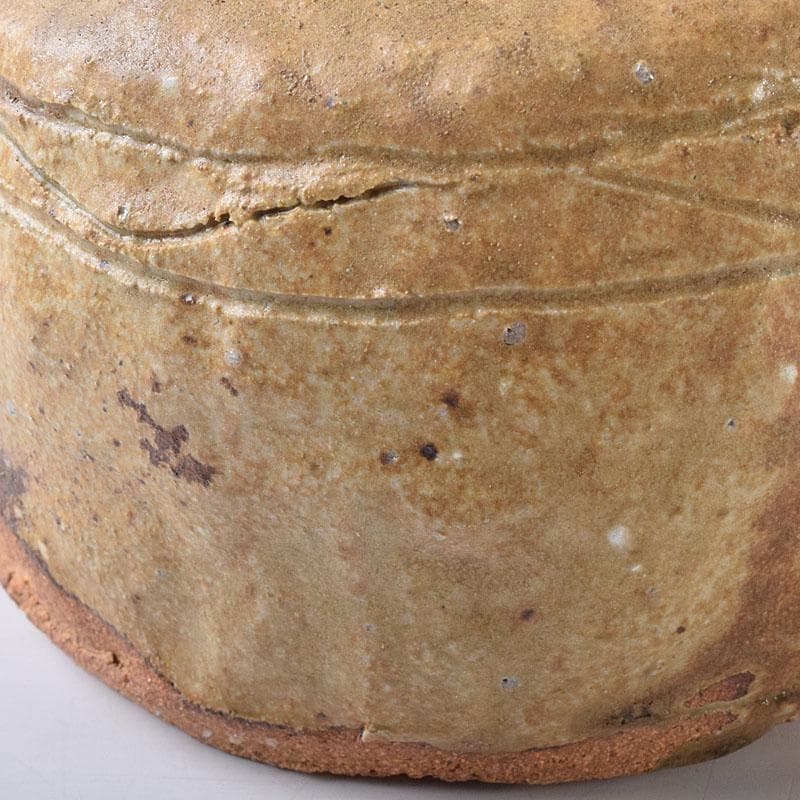 コロンビア渓谷焼　両志庵窯　大木宗完作　蹲（うづくまる）壷　共箱　V　R8721