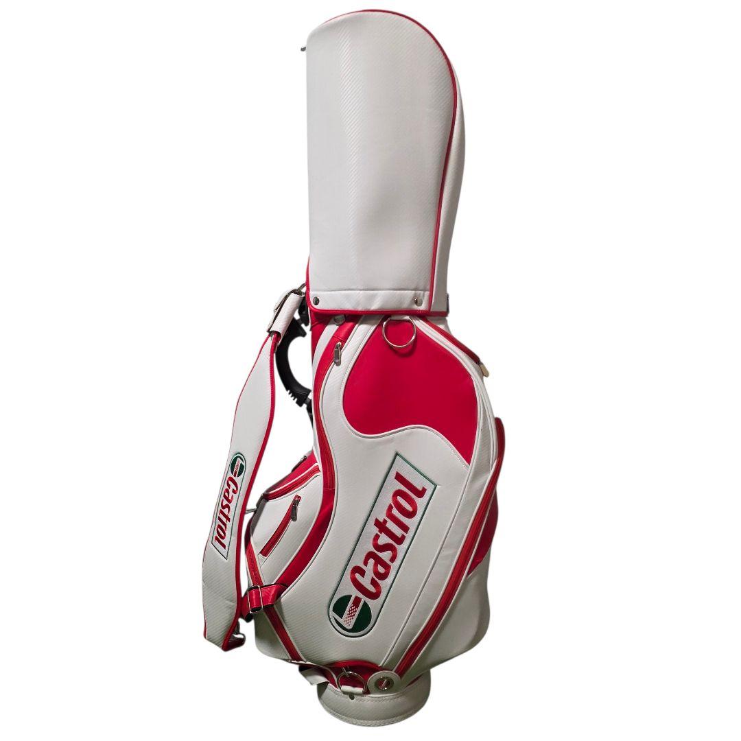 Castrol キャディバッグ 赤白 三点式 カストロール 希少 レア