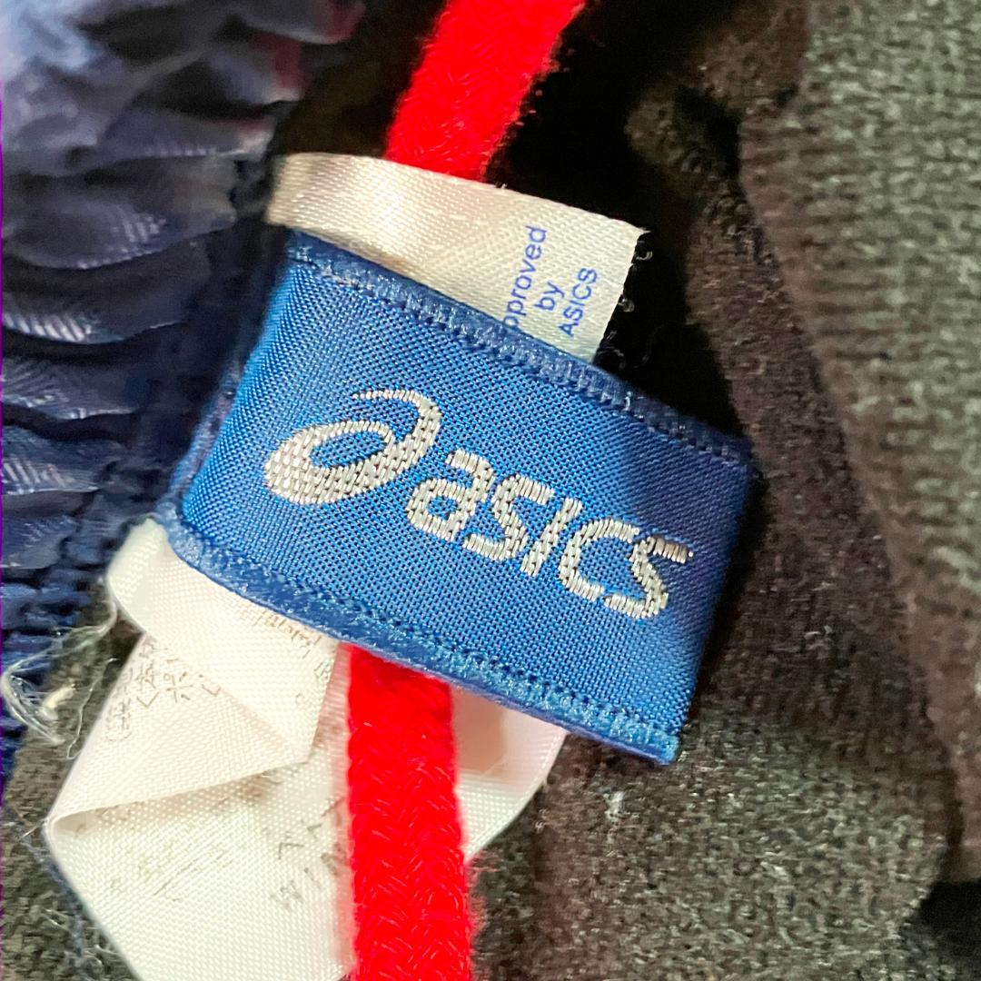 asics　トラックパンツ　ネイビー　フルレングス　フィットネス　スポーツ
