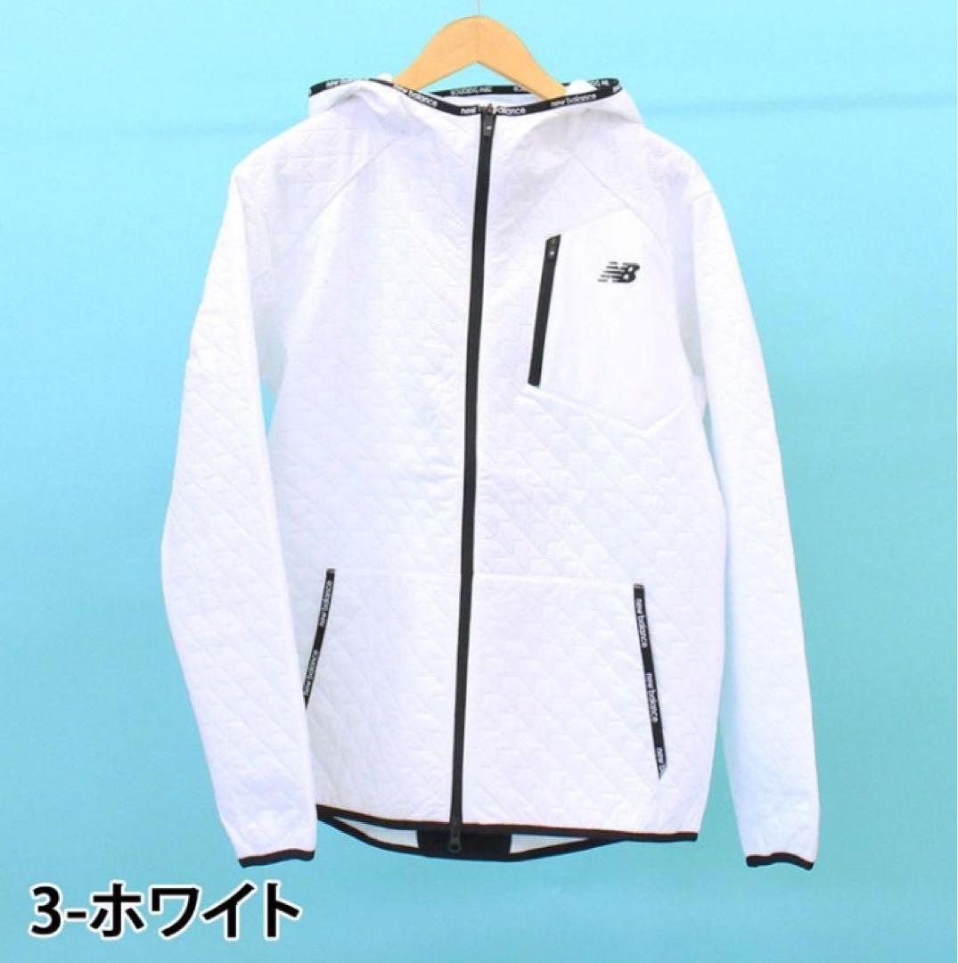 週末セールNew Balanceキルティングフード付きアウターホワイトMサイズ