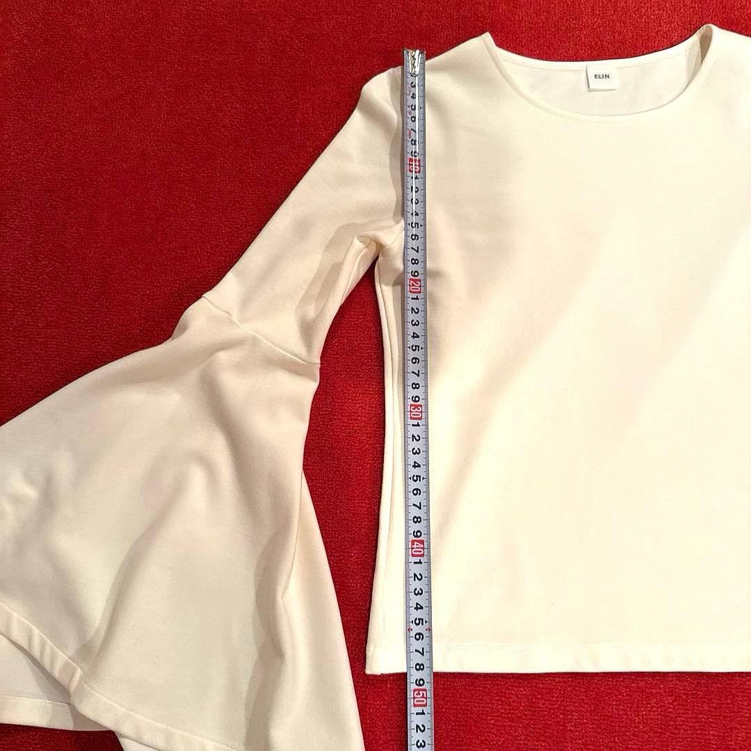 ELIN ホワイト フレアスリーブ トップス M
