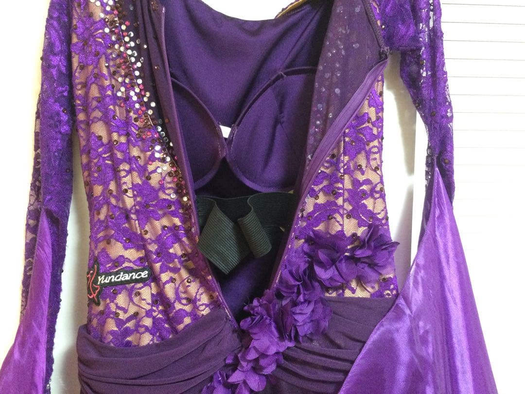 モダン社交ダンスドレス 紫色 M～L