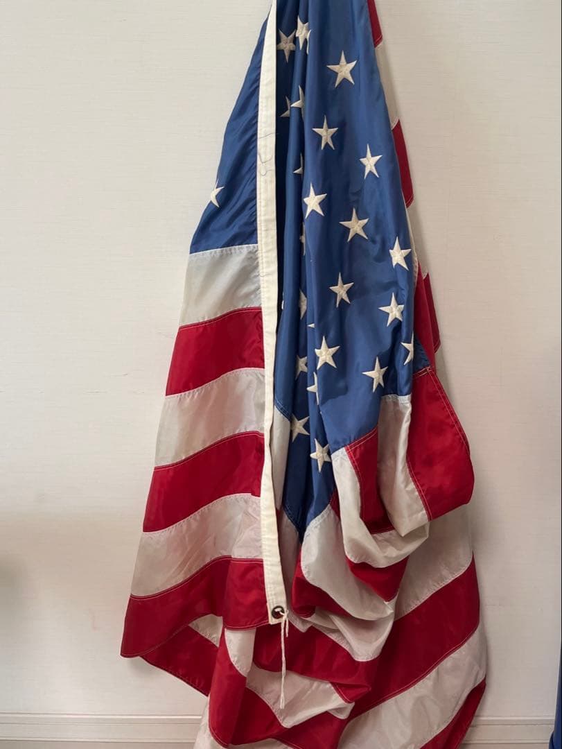 美品　ビンテージ　アメリカ　星条旗　フラッグ　アメリカンフラッグ　刺繍　大型