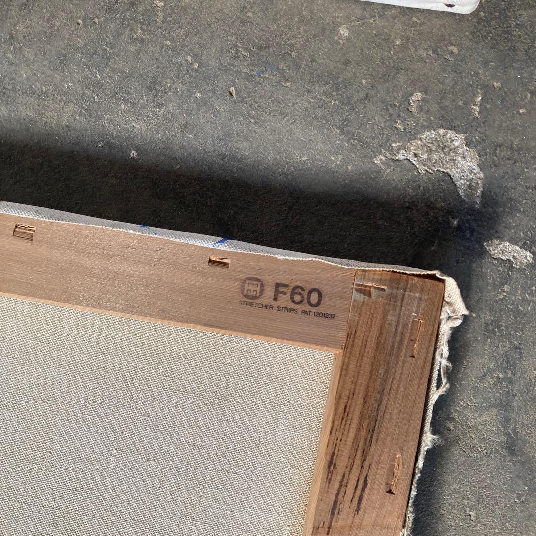 大型 F60号 青い絵 ブルー 油彩キャンバス 2点セット 引き取り可能