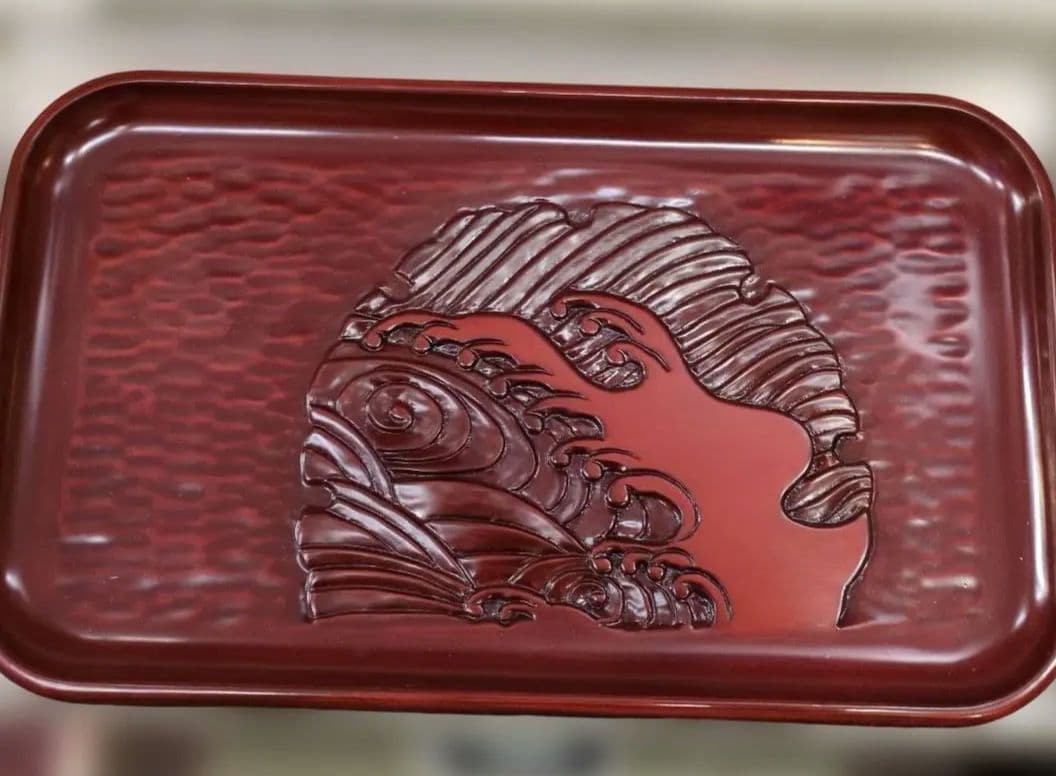 鎌倉彫、漆器 ぶどう彫刻 盆