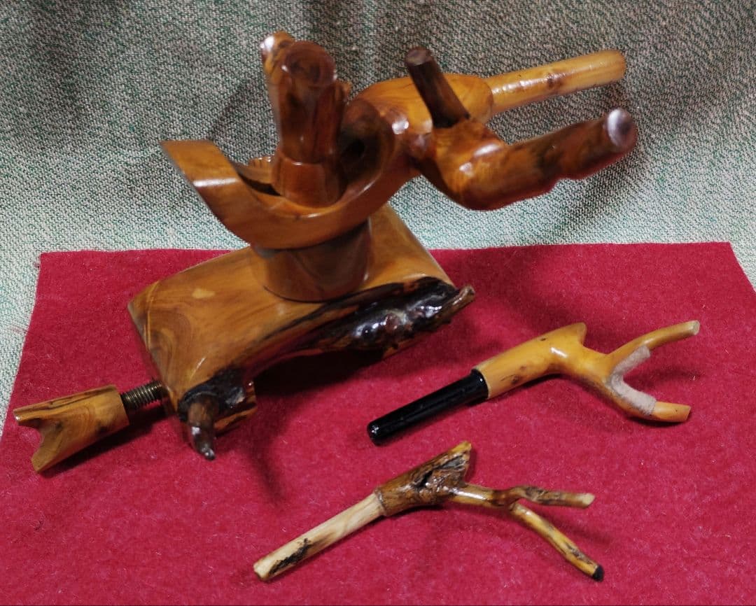 ヘラブナ釣り★特注杜松万力★竿枕★一点物の自然の風合いを生かしたデザイン★