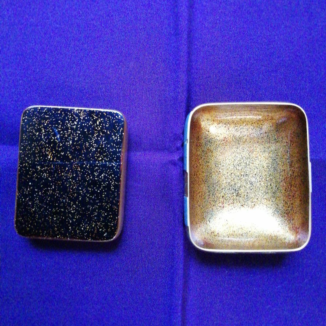 金地　八ツ橋蒔絵文庫形香合