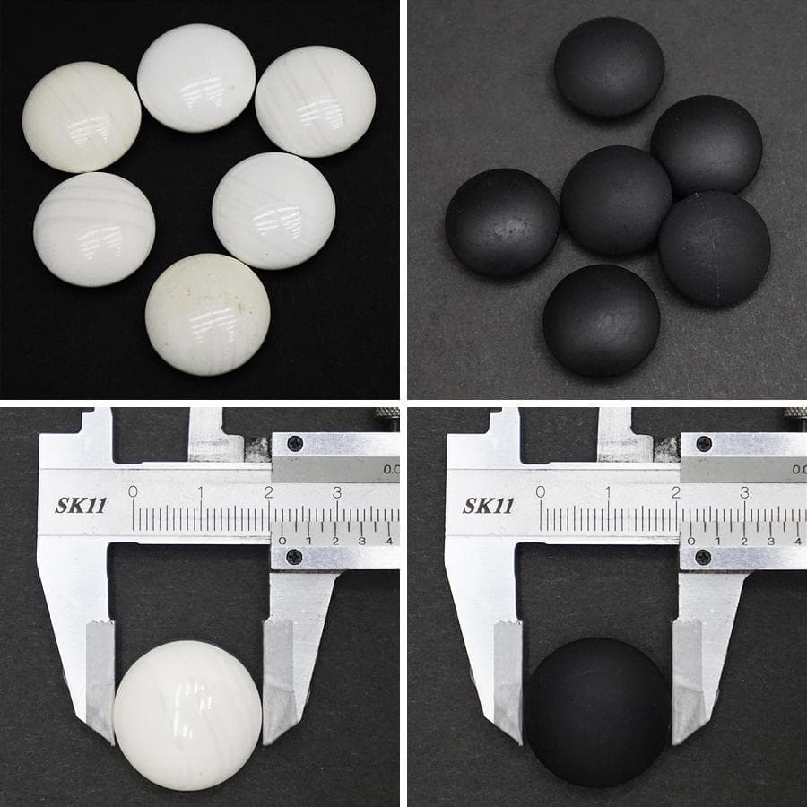 碁石 蛤 35号 那智黒 高級 囲碁 白石 黒石 碁笥付き 未使用品 美品