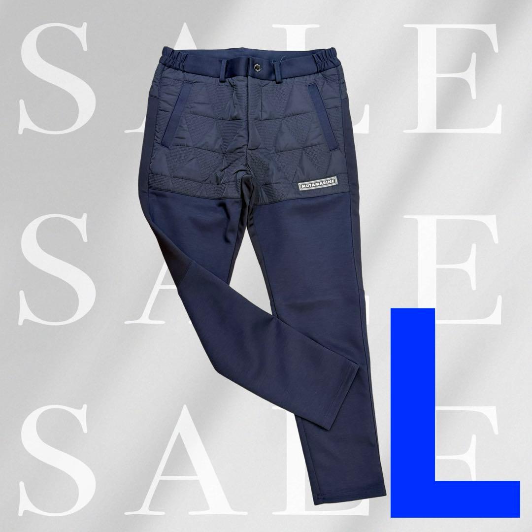 【新品】ムータマリン　ゴルフ　メンズ　暖パン　ネイビー　Lサイズ