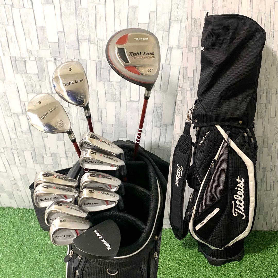 高級タイトリストバッグ付 アダムスゴルフ 初心者おすすめメンズゴルフセット12本