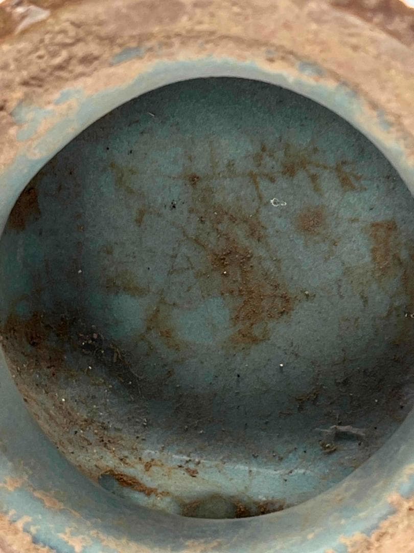 北宋時代　鈞窯広口双龍耳台座型香炉 天青釉瓶　窯変釉尊 水注(C-62)