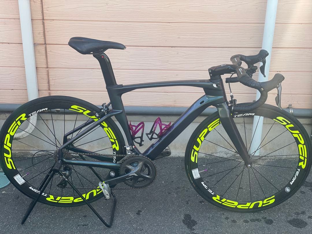 フールーカーボンロードバイクフレーム ブラック/イエロー