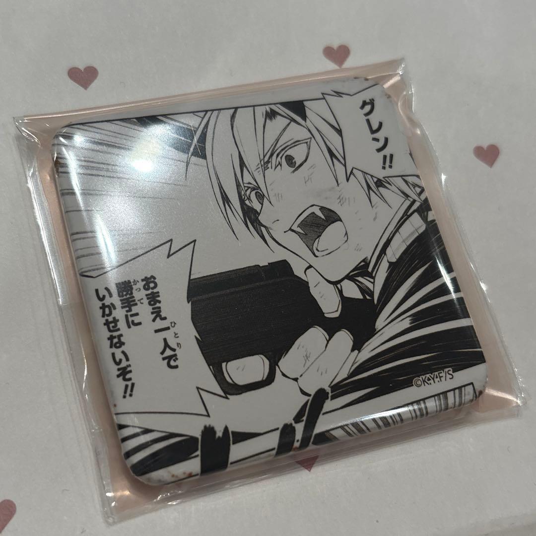 終わりのセラフ DMMスクラッチ スクエア缶バッジ　柊深夜 4個