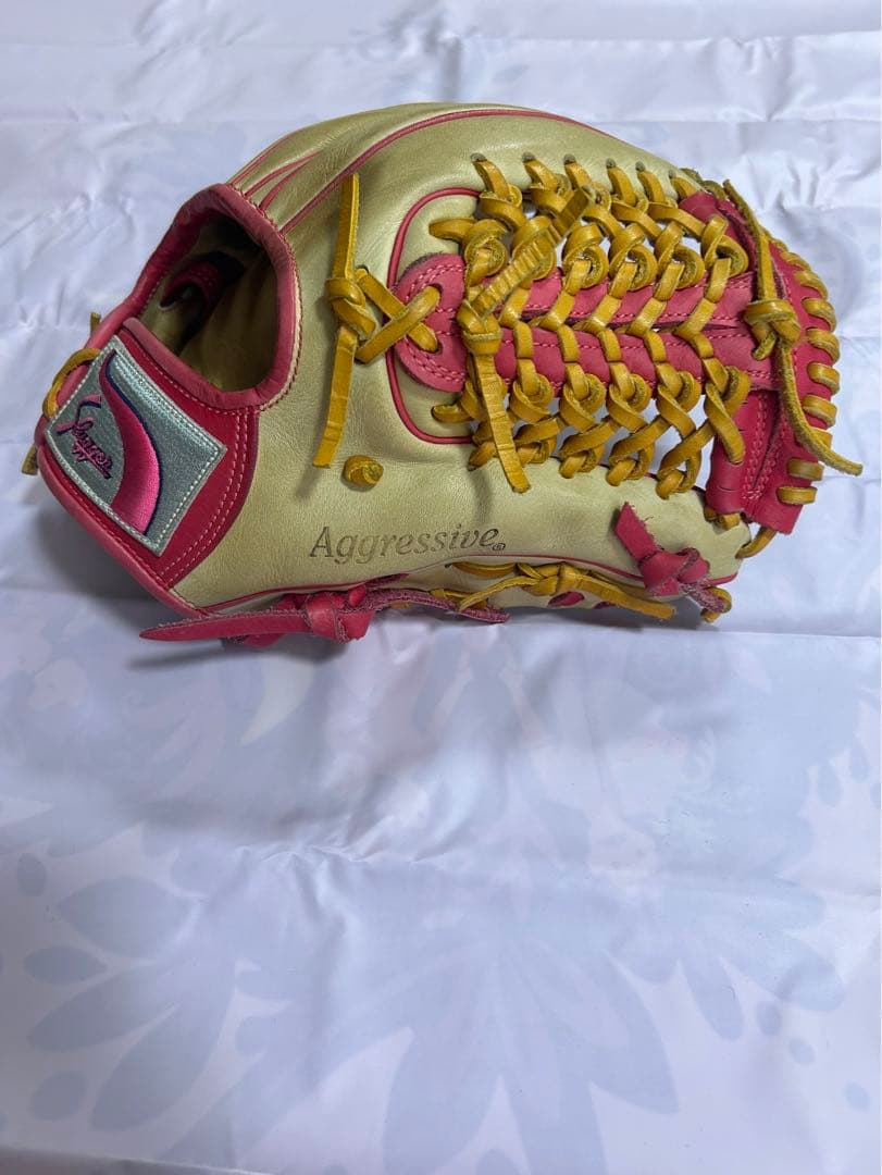 スラッガー　内野用　軟式グローブ キャメル/ピンク オーダー